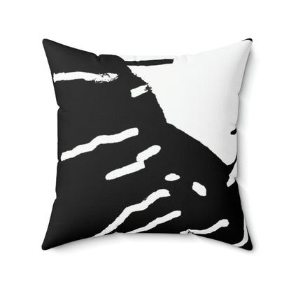 Lost in the Shadows: The White Feather's Journey - The Alien Square Pillow