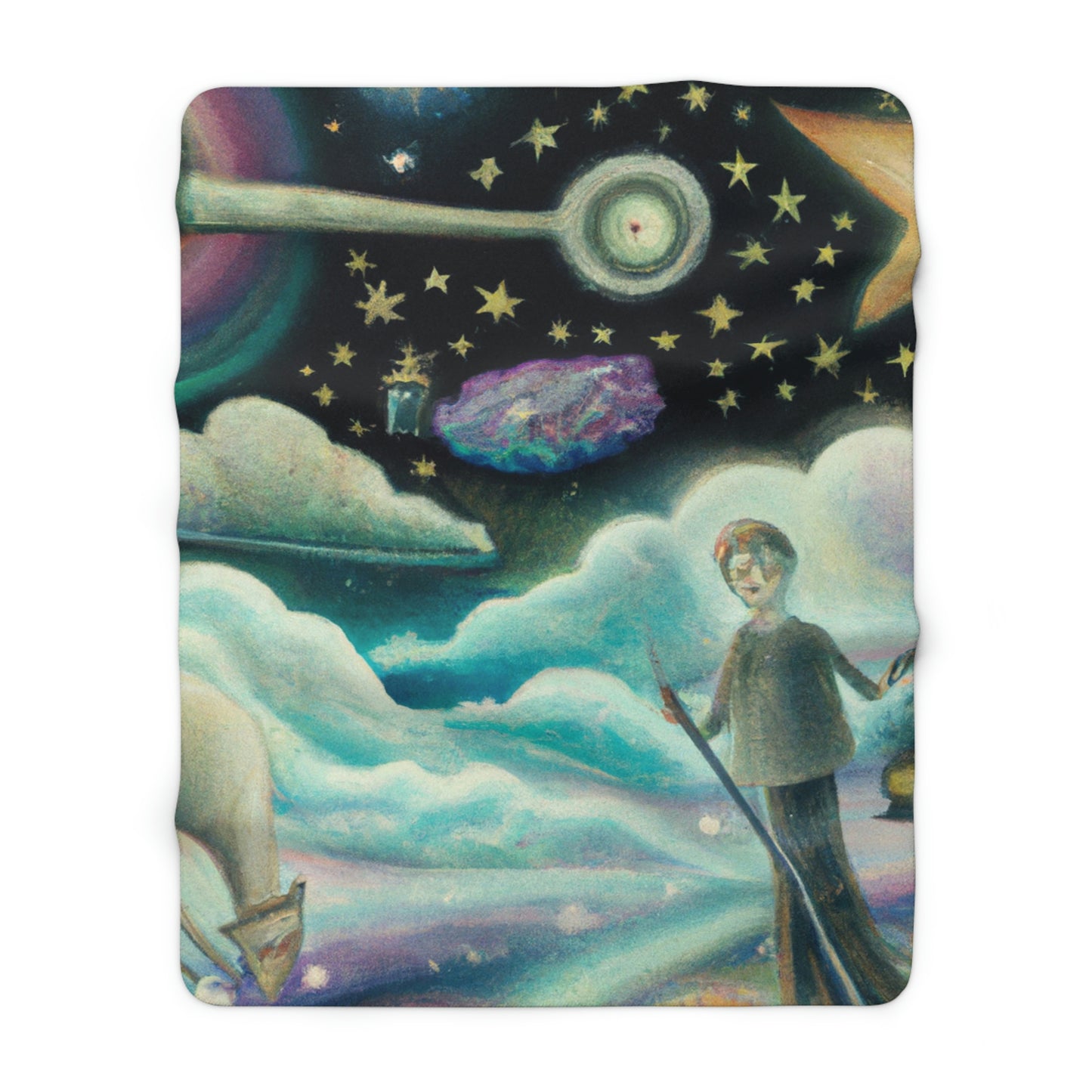 "Un mar de diamantes en la noche" - The Alien Sherpa Fleece Blanket