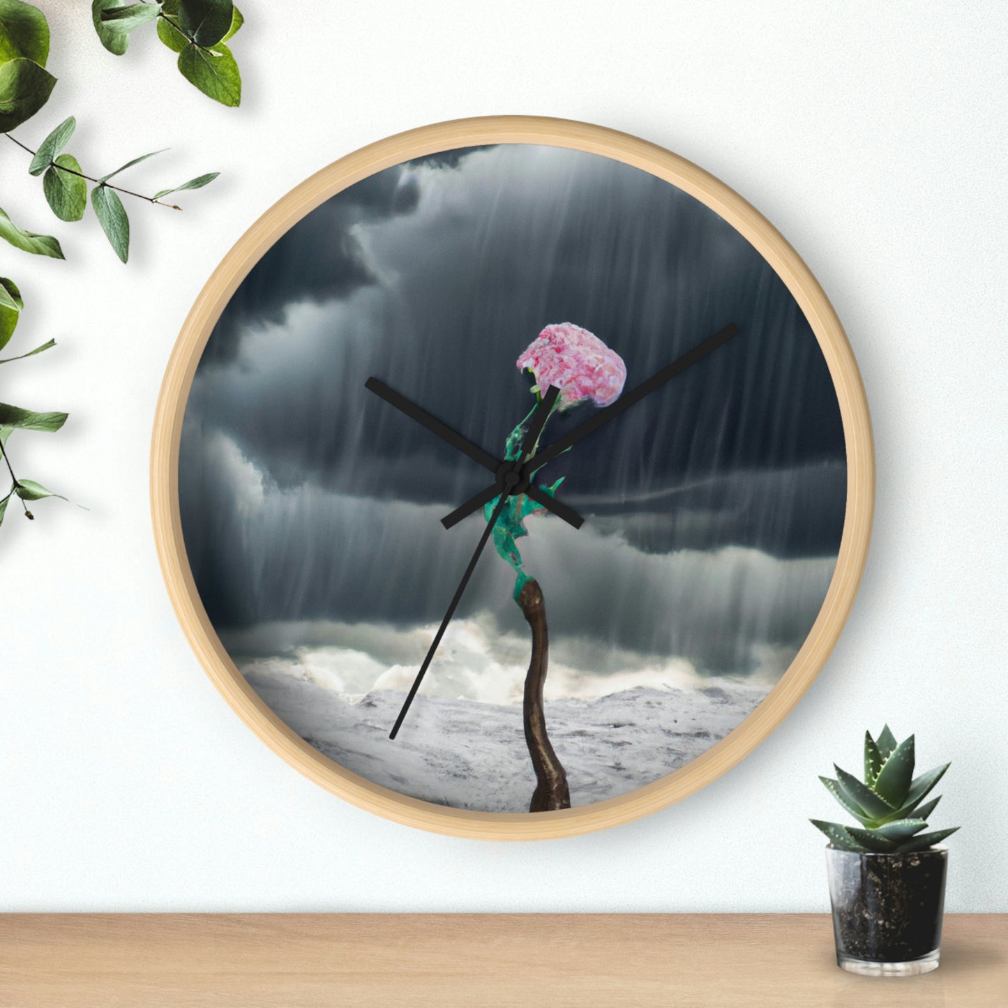 "Aight Against the Storm: The Story of a Lonely Flower" - The Alien Wall Clock