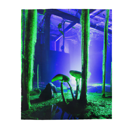 "The Ethereal Woods Beneath the Ruined Factory" - The Alien Velveteen Plush Blanket