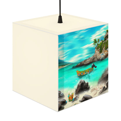 "Caribbean Fiesta on the Beach - A Digital Exploration of Mexican Culture" - The Alien Light Cube Lamp