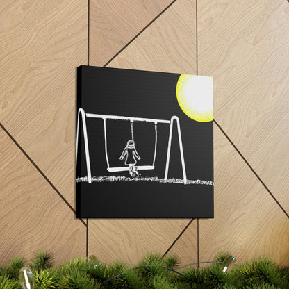 "The Moonlit Swing: A Dream-Like Moment in a Meadow" - The Alien Canva