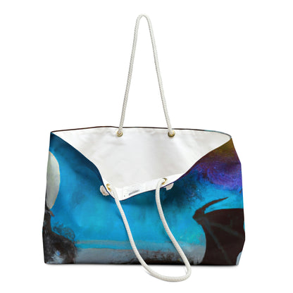 "Clash of Fire and Steel on the Moonlit Cliff" - The Alien Weekender Bag