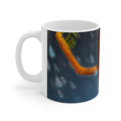 "Jubilant Jig in the Rain" - The Alien Ceramic Mug 11 oz