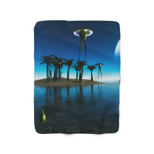 "Invasion of the Island E.T.s" - The Alien Sherpa Fleece Blanket