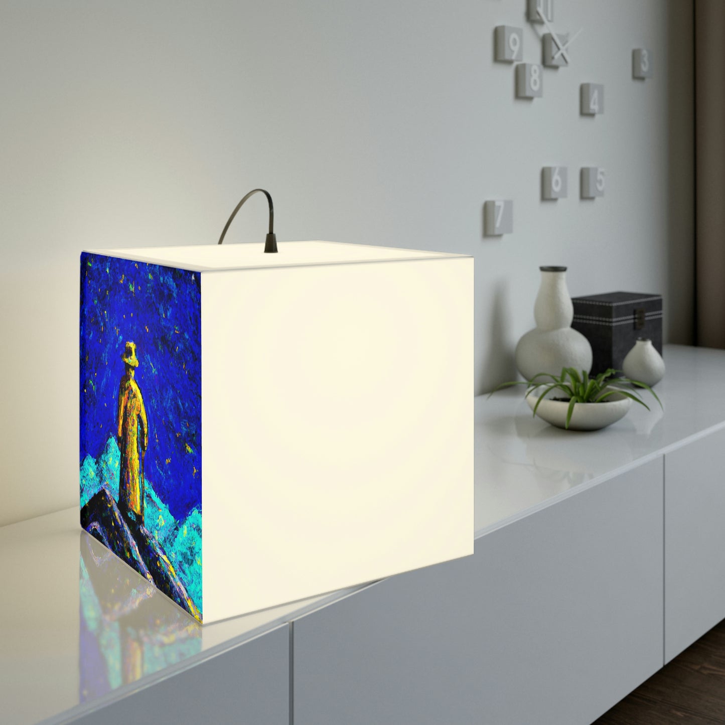 "Lone Mage on the Frozen Summit" - The Alien Light Cube Lamp