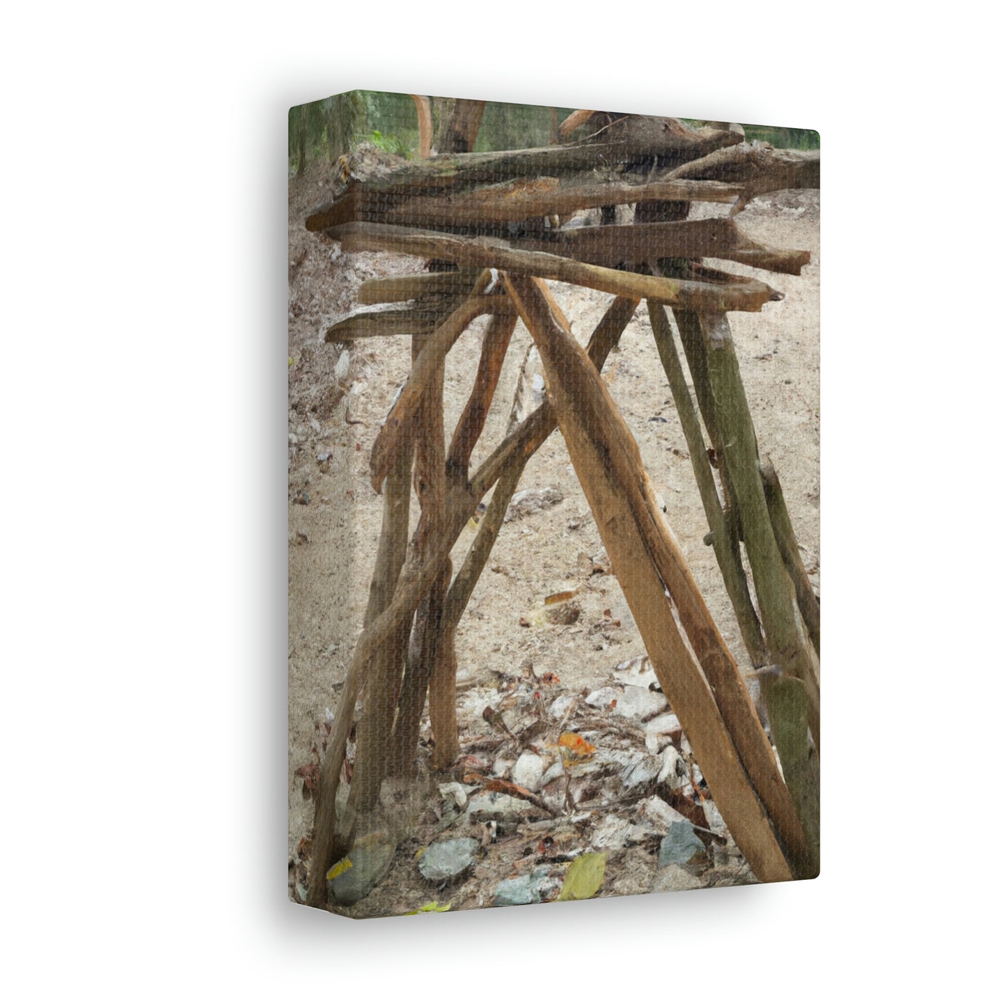 "Eco-sculpture: Working with Nature's Art" - Canvas