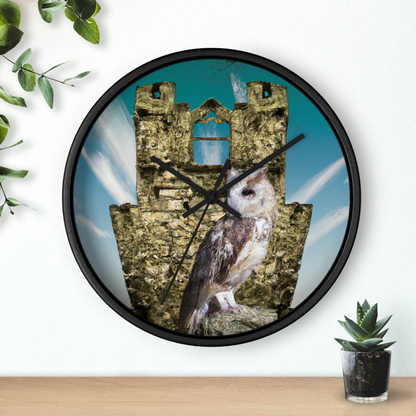 "A Sentinal Among Ruins: An Unstirred Owl's Perch" - The Alien Wall Clock