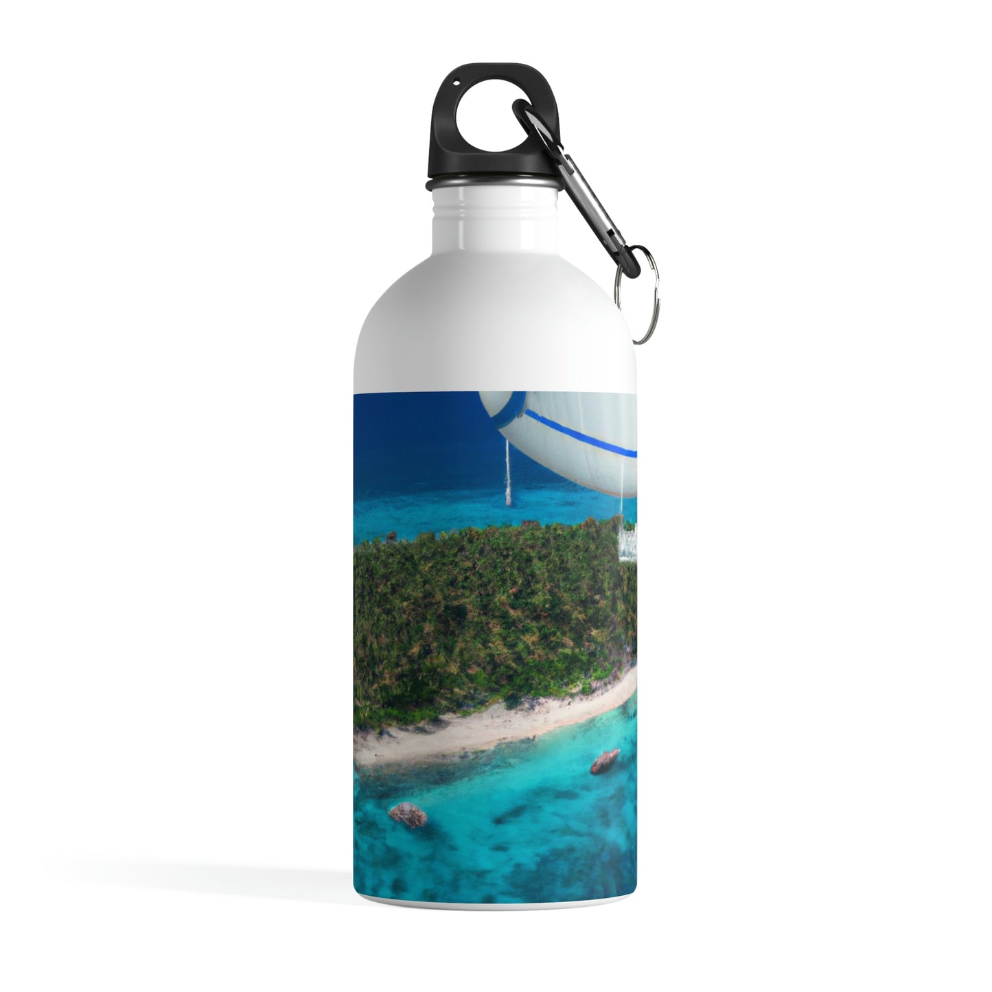 "Exploring Mystery Island by Airship" - The Alien Stainless Steel Water Bottle