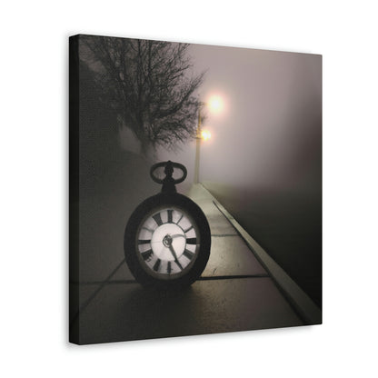 "El reloj solitario en Foggy Lane" - The Alien Canva