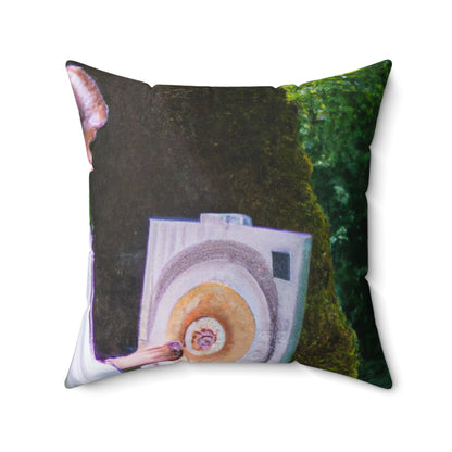 "Enchantment in Oil: A Young Artist's Vision of a Magical Forest" - The Alien Square Pillow