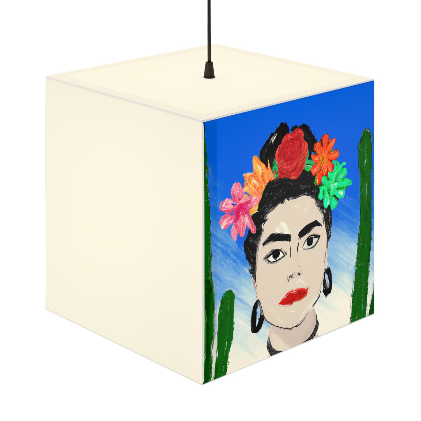 "Fiery Frida: Painting a Mexican Icon with Colorful Culture" - The Alien Light Cube Lamp