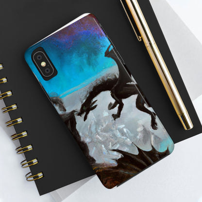 "Clash of Fire and Steel on the Moonlit Cliff" - The Alien Tough Phone Cases