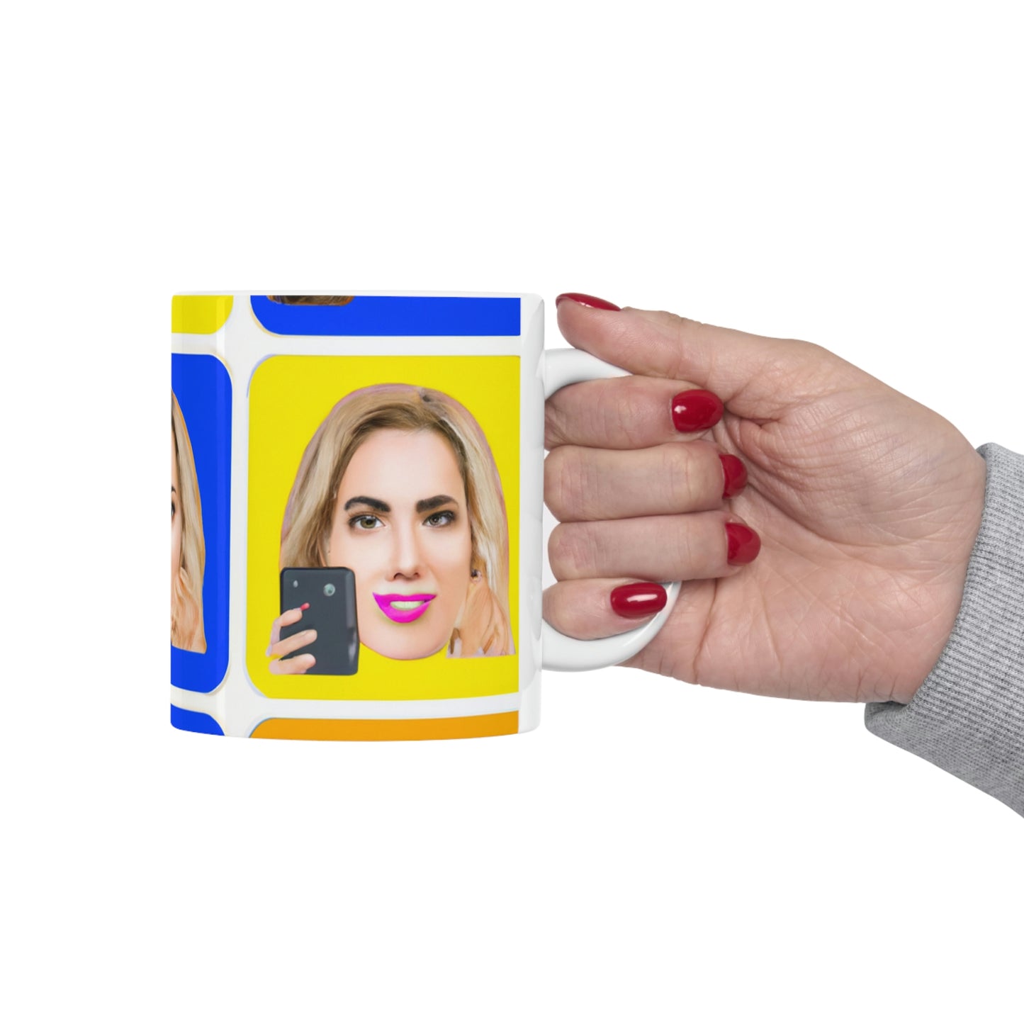 "Emoji-zing a Celebrity: A Pop Art Portrait" - The Alien Ceramic Mug 11 oz