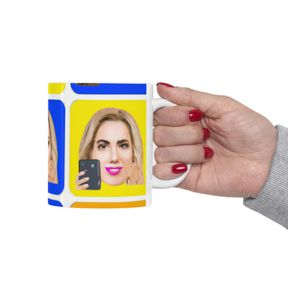 "Emoji-zing a Celebrity: A Pop Art Portrait" - Der Alien-Keramikbecher 11 oz