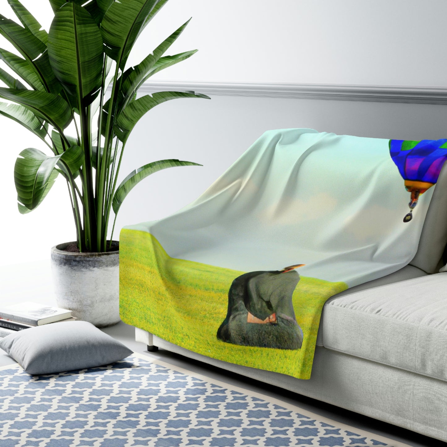 "Finding Stillness in the Sky" - The Alien Sherpa Fleece Blanket