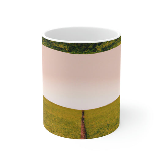 "Golden Horizon at Dusk" - The Alien Ceramic Mug 11 oz