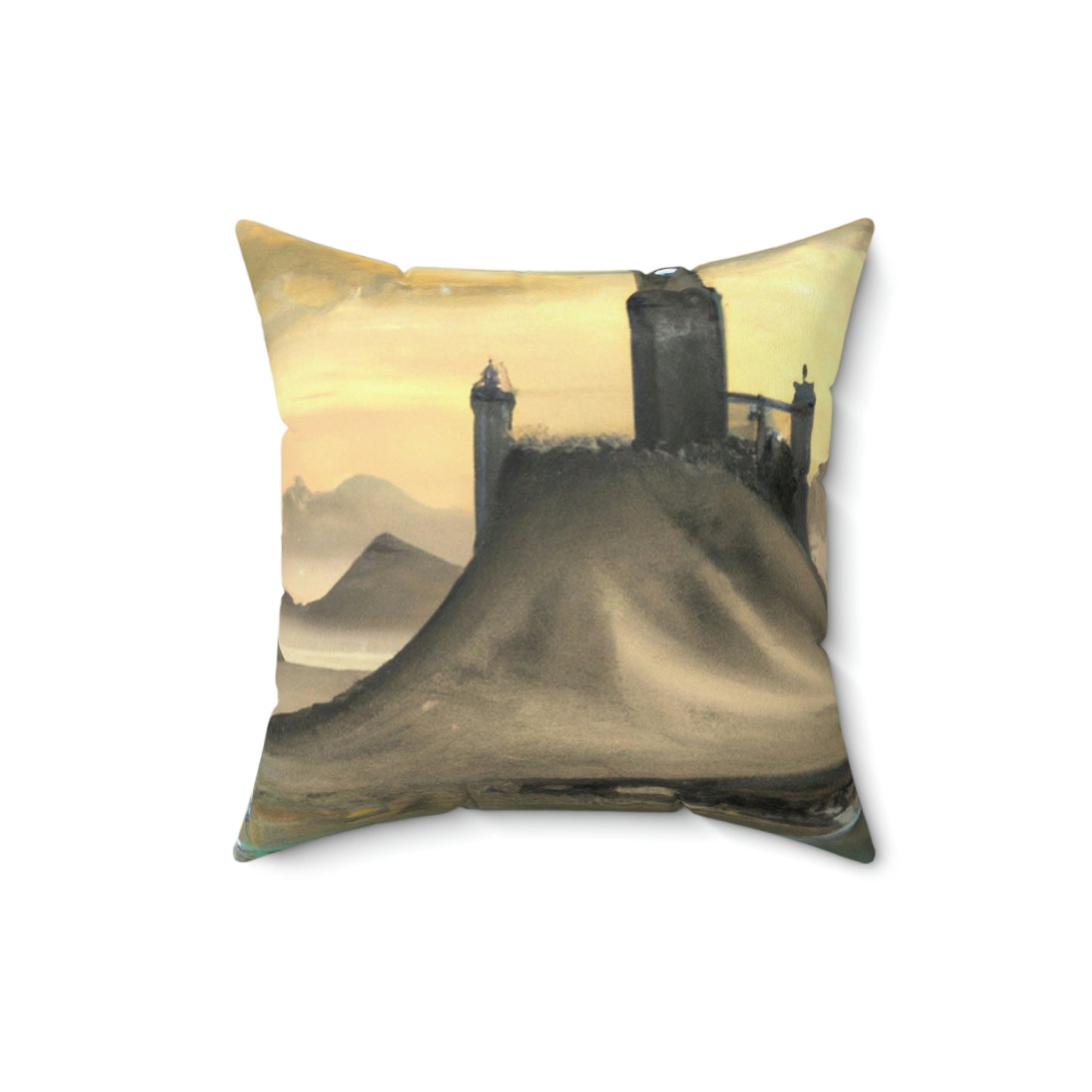 The Knight and the Dragon's Throne - The Alien Square Pillow