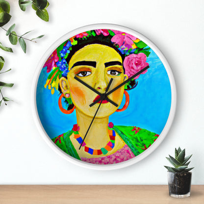 „Heftig und frei: Eine von Frida Kahlo inspirierte Hommage an mexikanische Frauen“ – Die Alien-Wanduhr