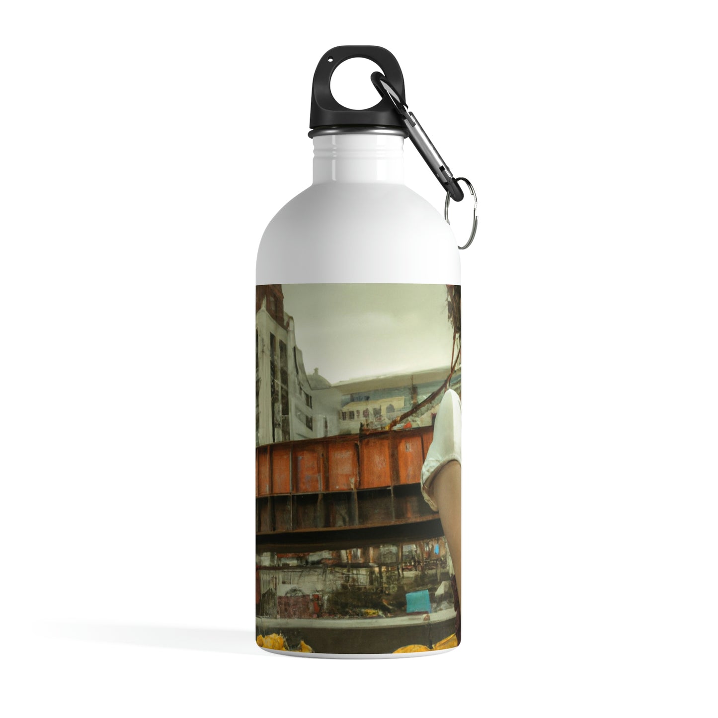 "ChronoTown: Where Time Stands Still" - The Alien Stainless Steel Water Bottle