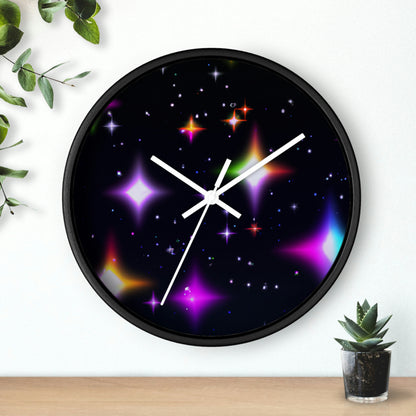 "Nighttime Galaxy of Colors" - The Alien Wall Clock