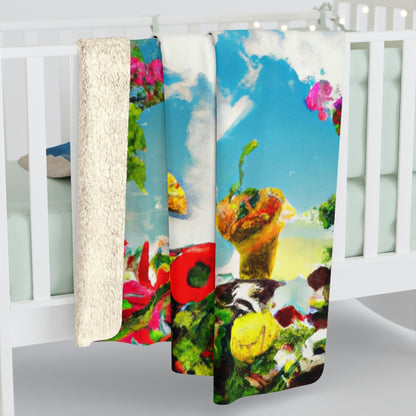 Rainbow Sky Garden - The Alien Sherpa Fleece Blanket