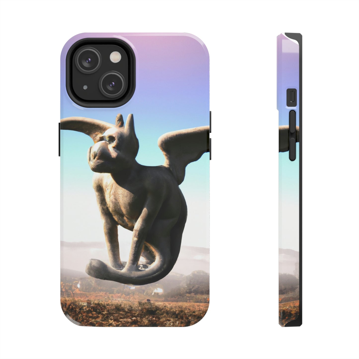 "Alone on the Hilltop: The Tale of a Solitary Gargoyle" - The Alien Tough Phone Cases