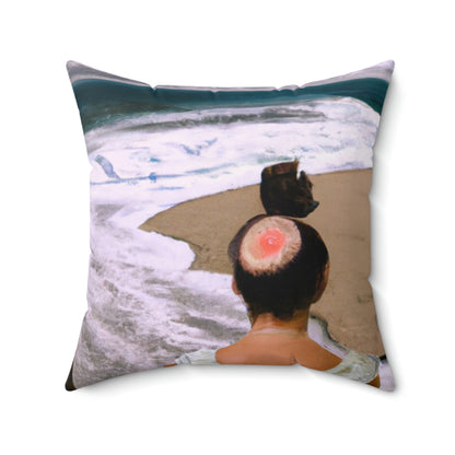 Sea-Swept Romance - The Alien Square Pillow