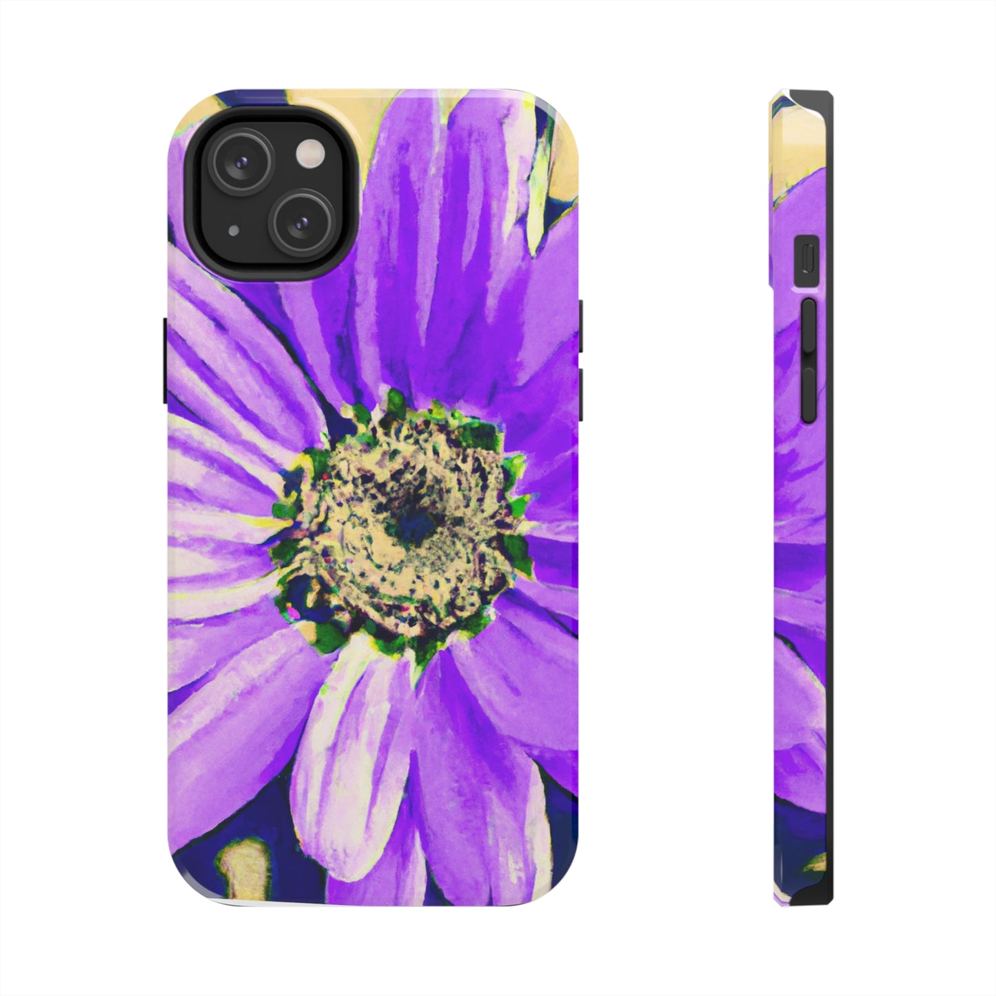 Lila Blütenblätter knallen: Kreieren Sie eine auffällige Gänseblümchen-Rosen-Fusion – The Alien Tough Phone Cases