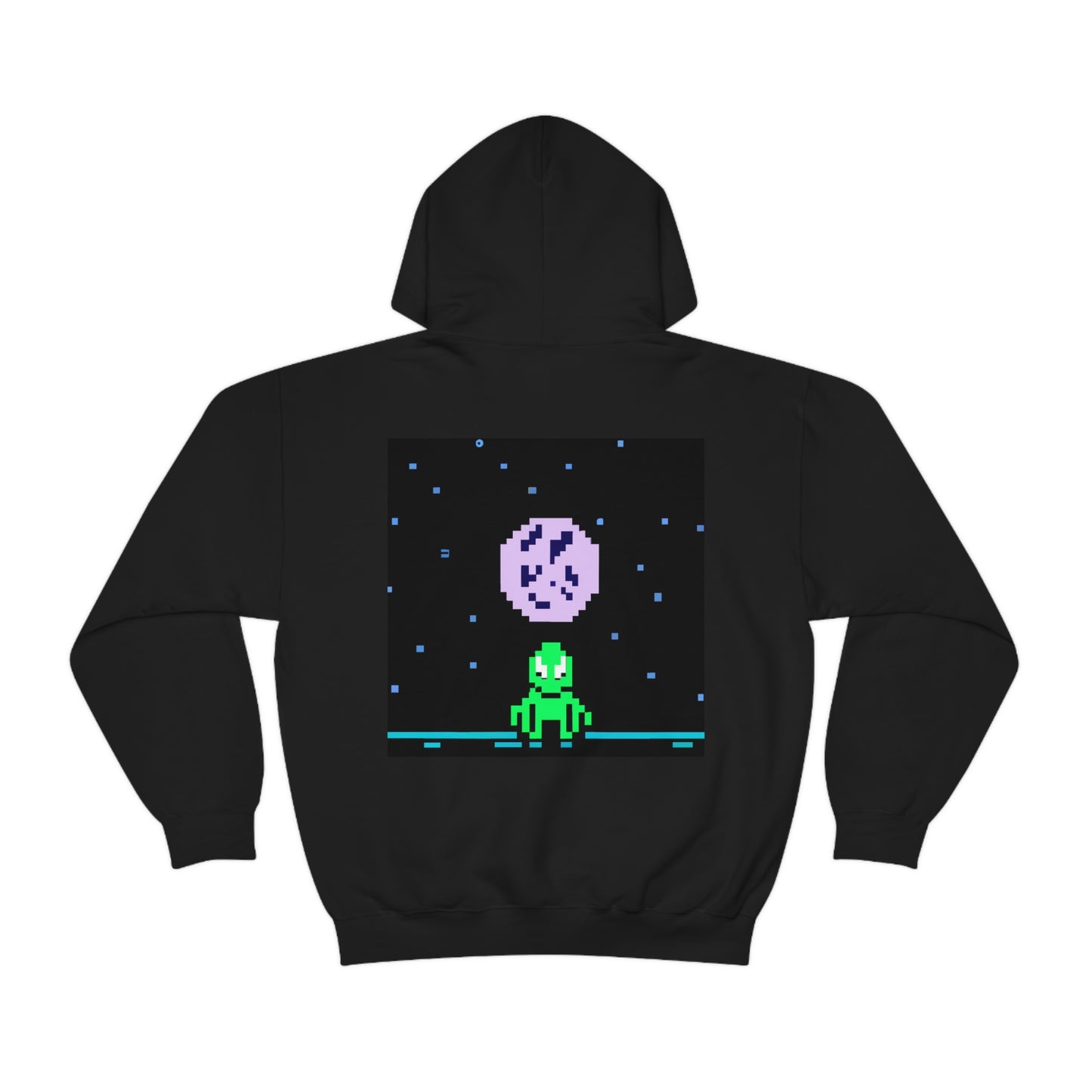 "Testigo solitario del cielo nocturno" - The Alien Unisex Hoodie Pixel Art