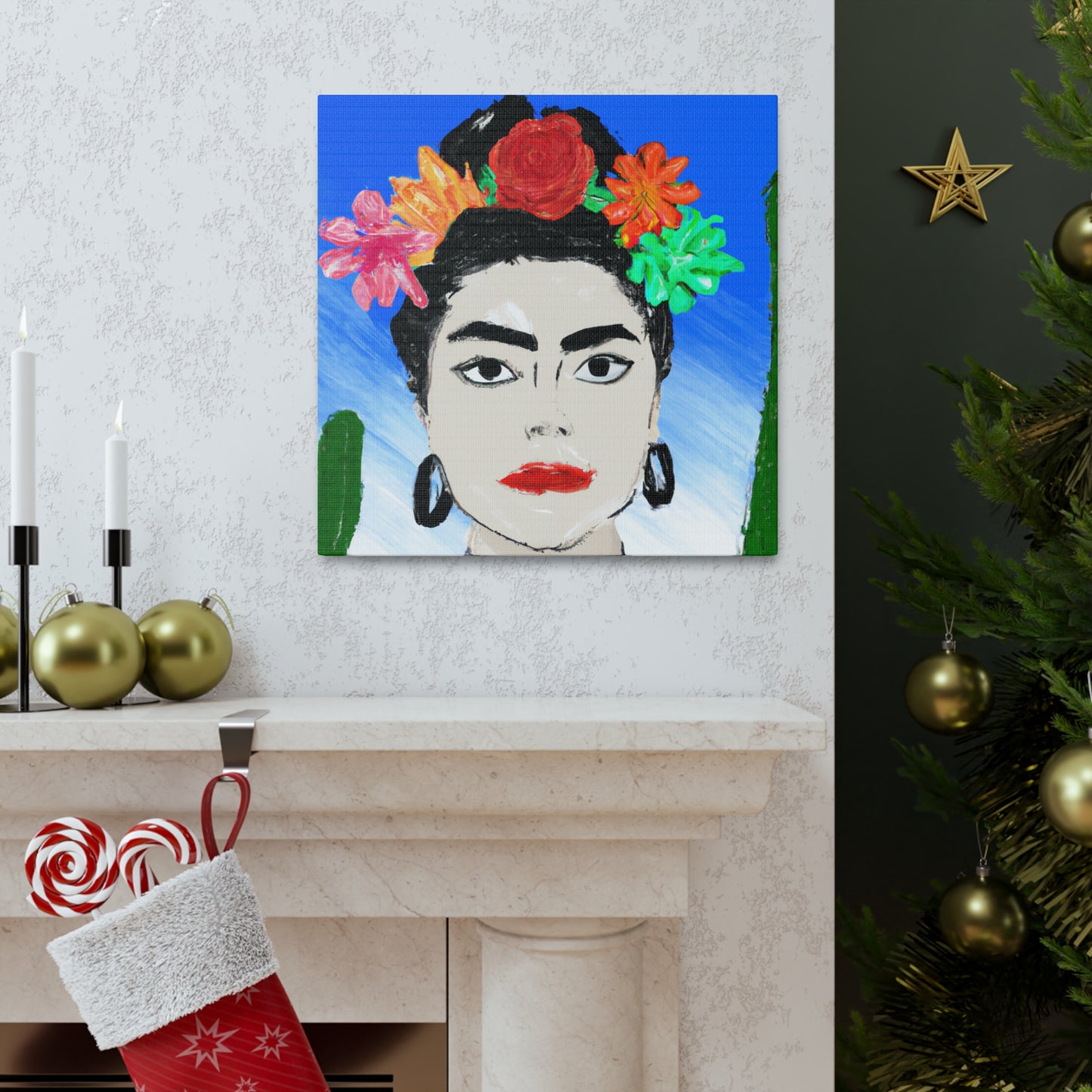 „Feurige Frida: Eine mexikanische Ikone mit farbenfroher Kultur malen“ – The Alien Canva