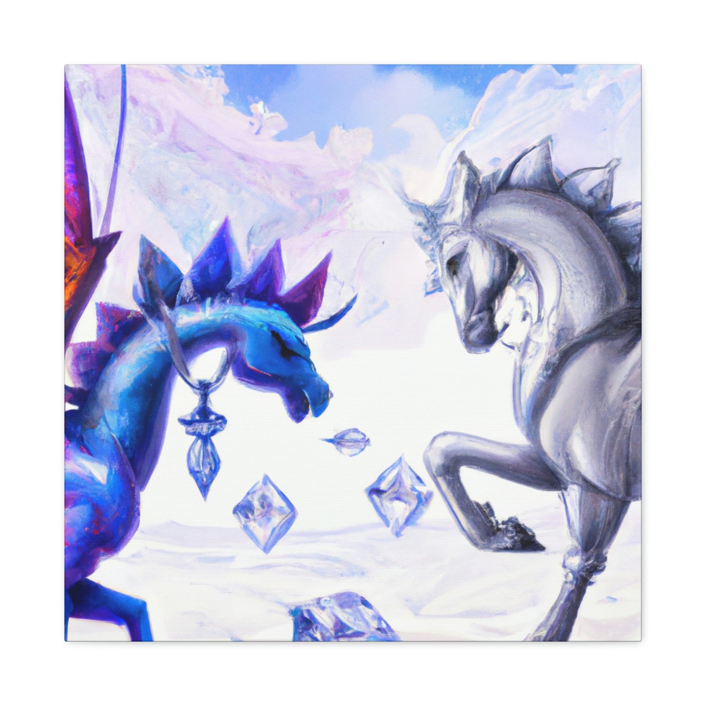 "The Crystal War: Dragon vs Pegasus" - The Alien Canva