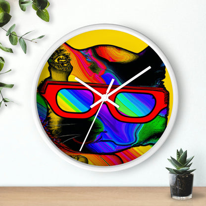 "Gato genial con gafas de sol" - El reloj de pared alienígena