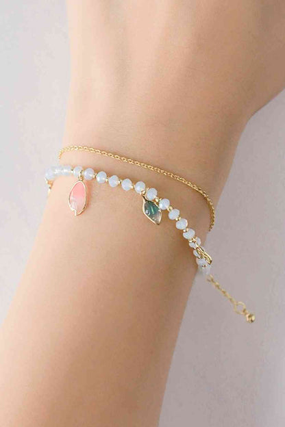 Blatt-Charm-Lagenarmband