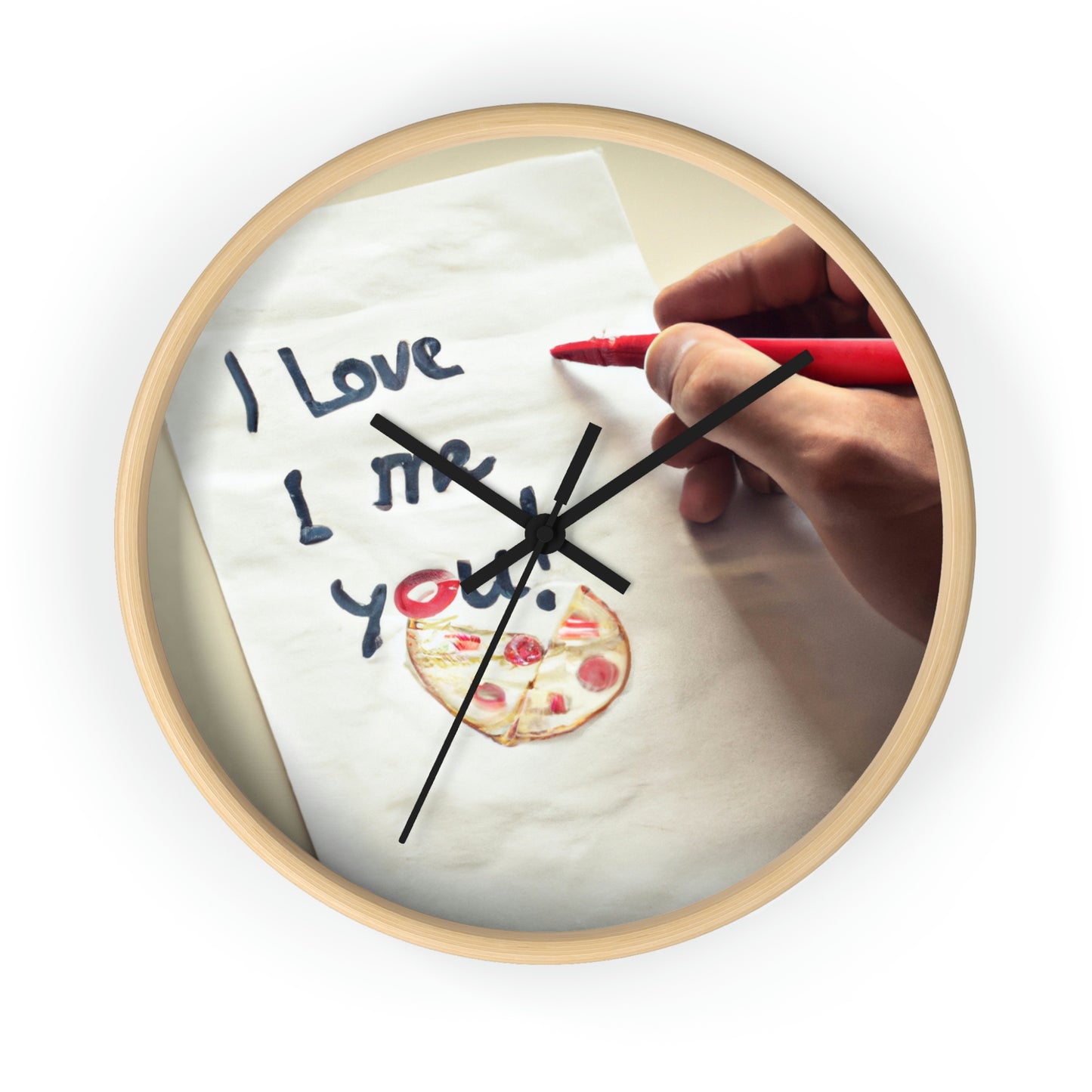 "Una carta de amor amante de la pizza" - El reloj de pared alienígena