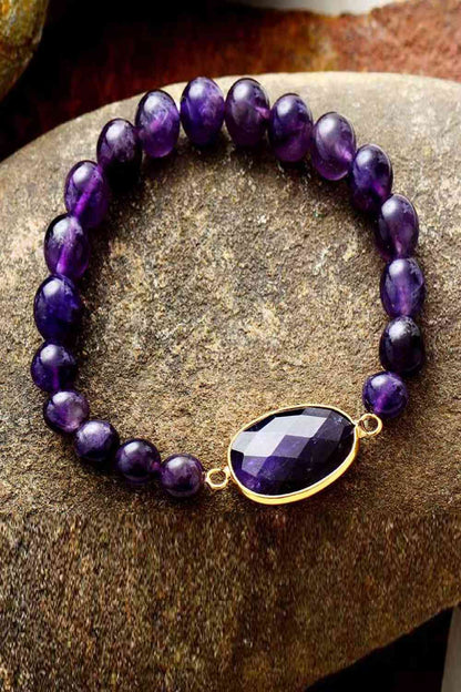 Handgefertigtes Amethyst-Perlenarmband