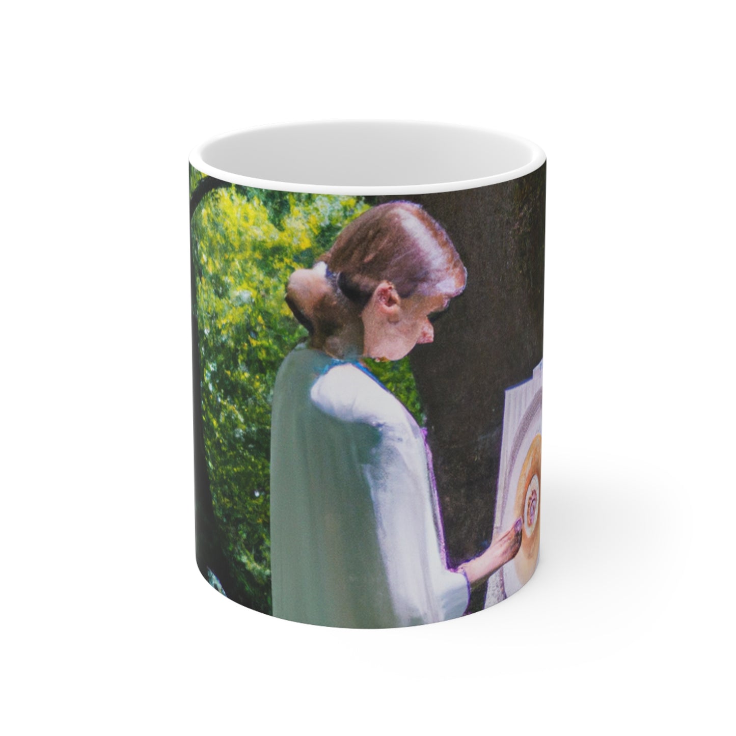 "Enchantment in Oil: A Young Artist's Vision of a Magical Forest" - The Alien Ceramic Mug 11 oz