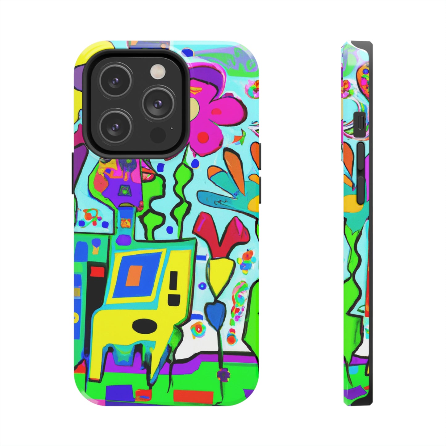 "A Mystical Garden of Rainbow Petals" - The Alien Tough Phone Cases