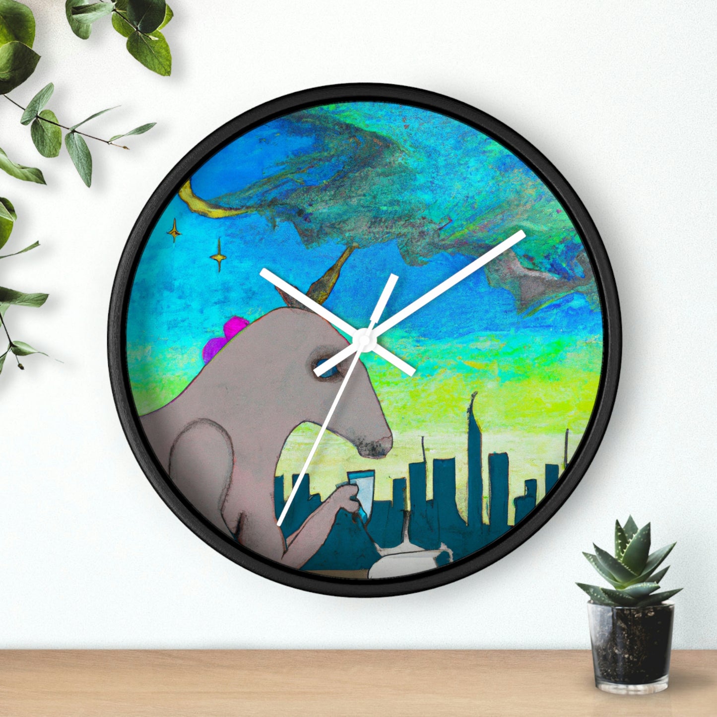 "Majestic Morning Reflections" - El reloj de pared alienígena