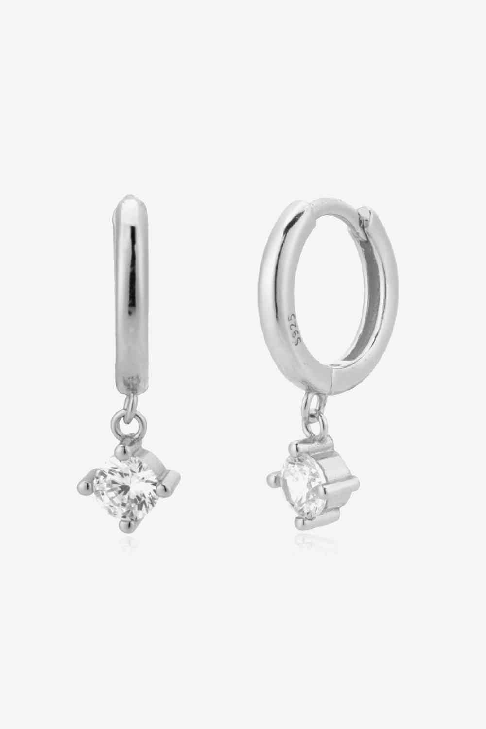 Pendientes colgantes Huggie de circonitas con incrustaciones