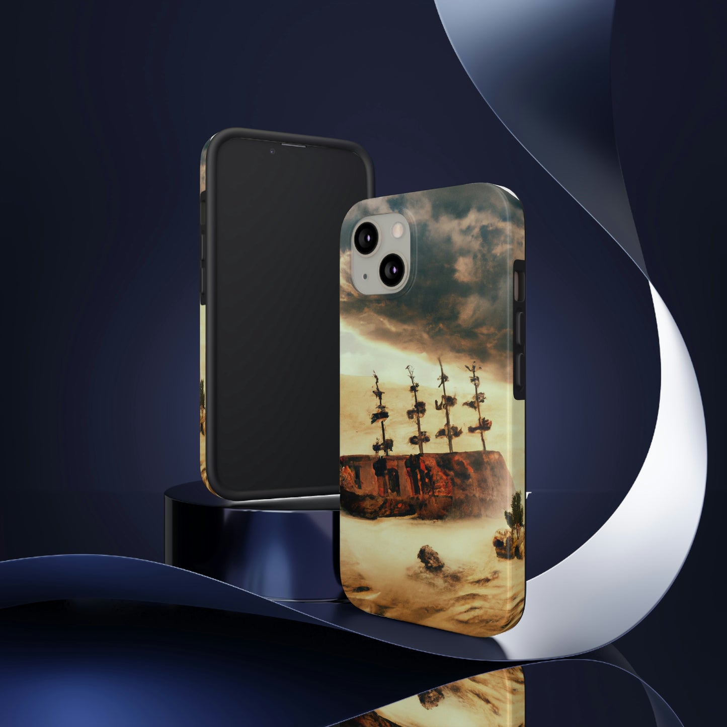 "Lost at Sea: Stranded On A Stormy Desert Island" - The Alien Tough Phone Cases