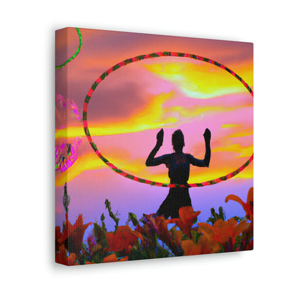 Hula Hoop Sunset Painter - Leinwand