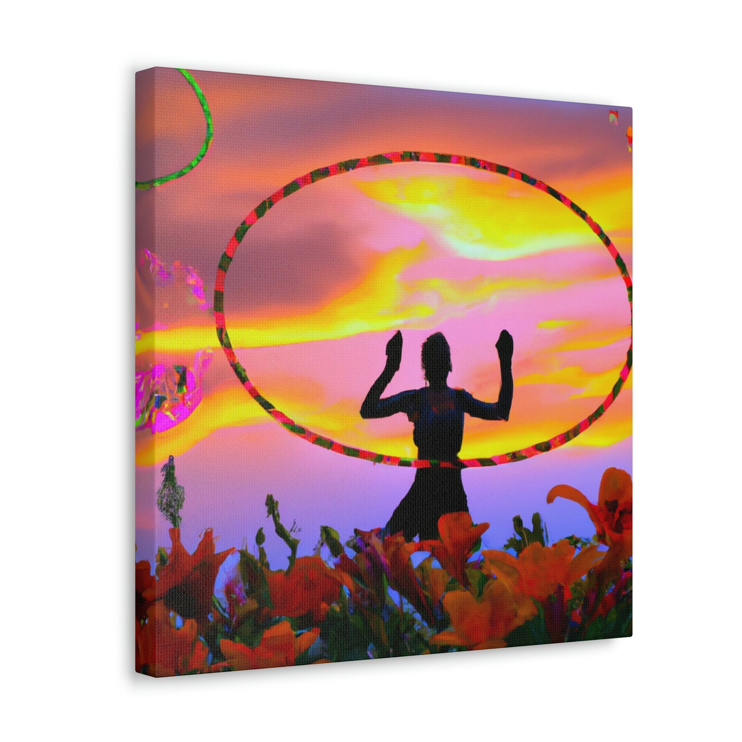 Hula Hoop Sunset Painter - Leinwand