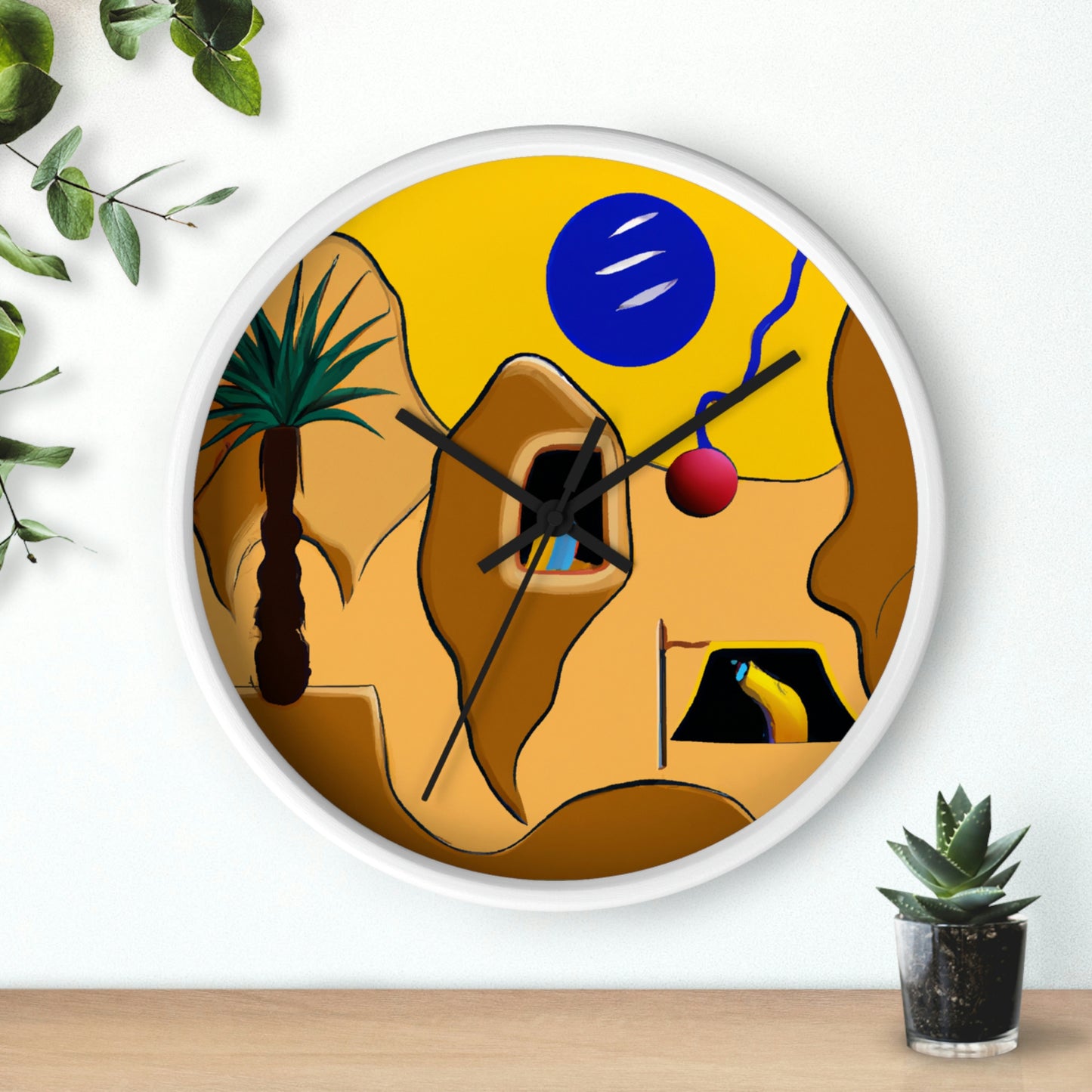 "Desert Mirage: The Forgotten Oasis" - The Alien Wall Clock