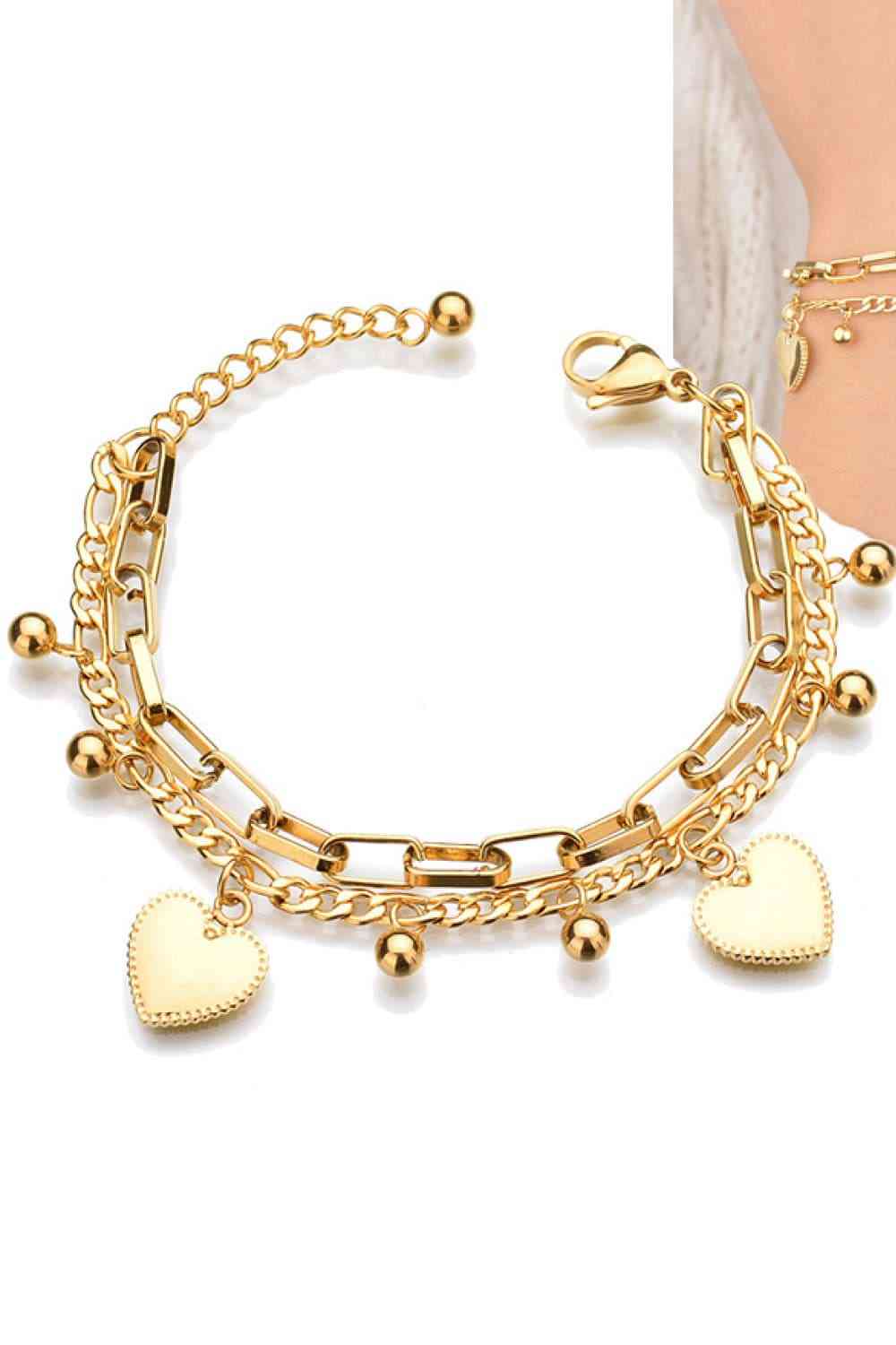 Herz-Charm-Armband aus Edelstahl