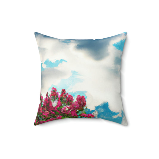 Rainbow Sky Garden - The Alien Square Pillow