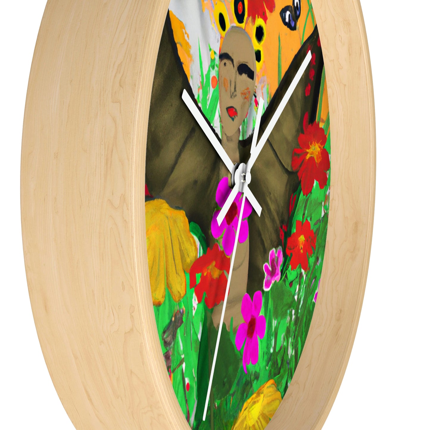 "Ballet de mariposas en el prado de flores silvestres" - El reloj de pared alienígena