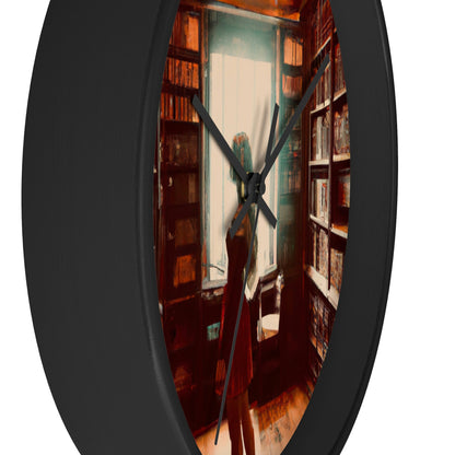 "The Enchanted Library Maze" - The Alien Wall Clock