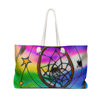 "A Galaxy of Dreams: A Colorful Dreamcatcher Captures Falling Stardust" - The Alien Weekender Bag