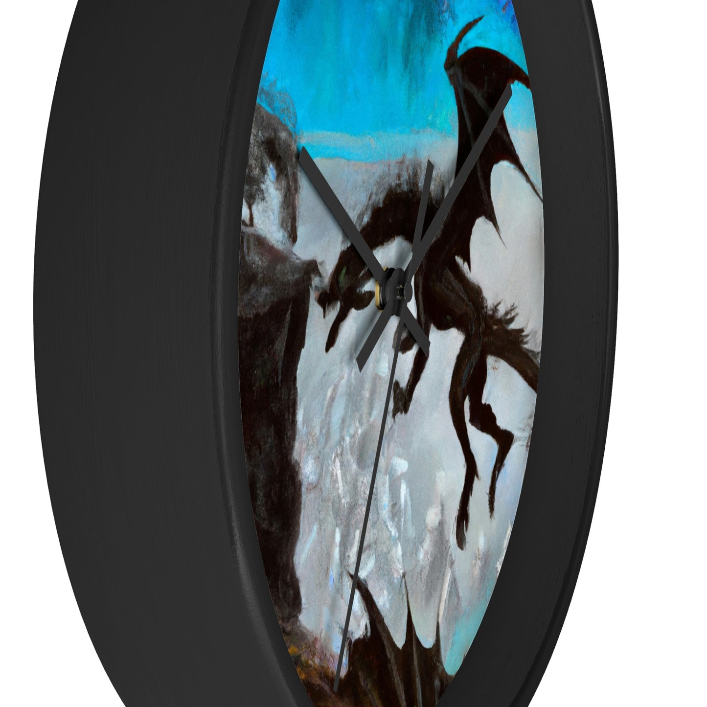 "Clash of Fire and Steel on the Moonlit Cliff" - The Alien Wall Clock